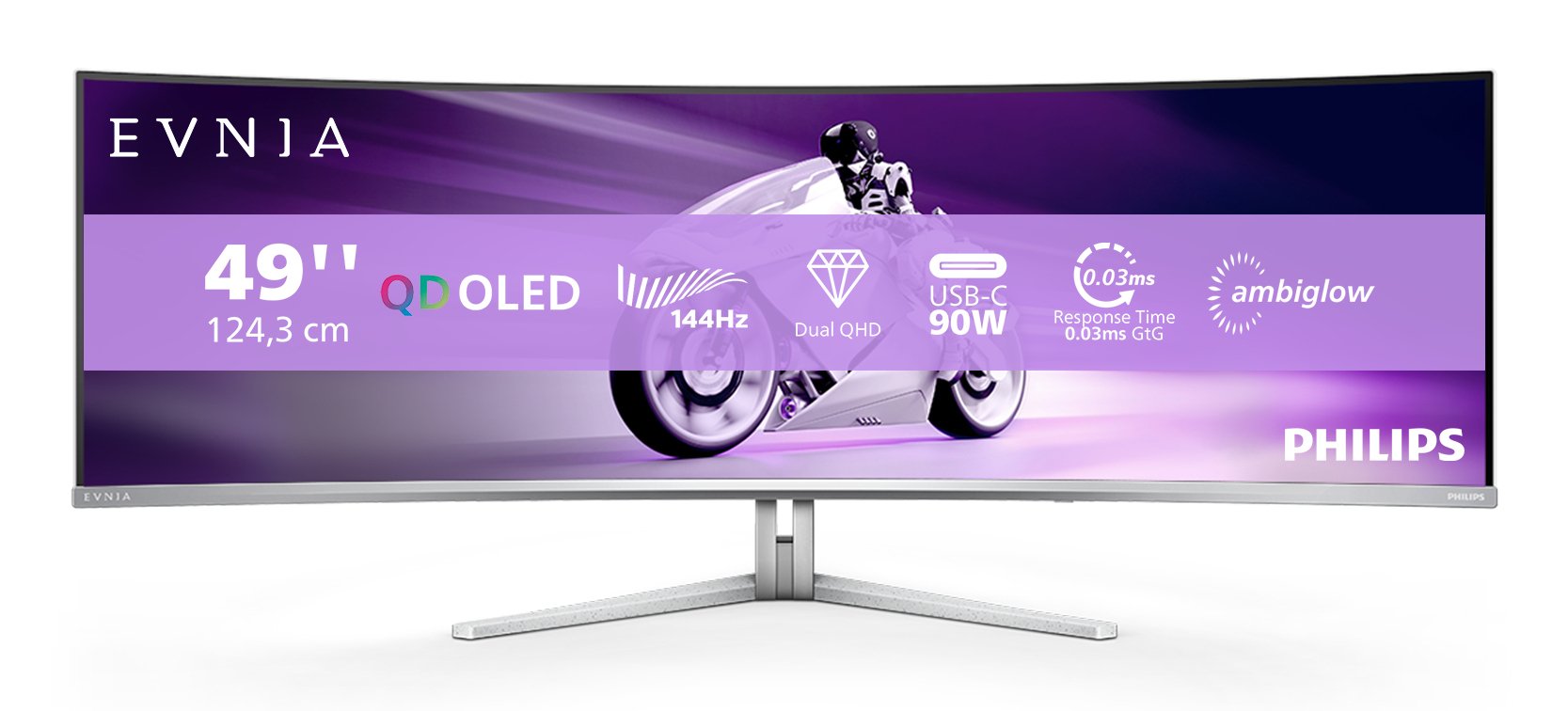 Monitor Philips 49m2c8900l 00 48.8" Qd-Oled 5120x1440 144hz Hdmi