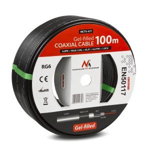 Maclean Mctv-477 Cable Coaxial 100 M Negro