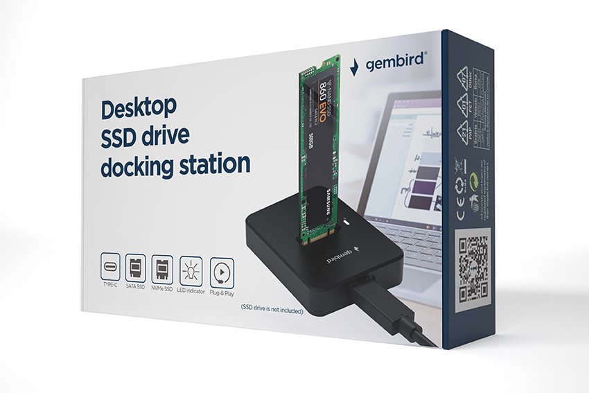 EAN 8716309127028 - Gembird DD-U3M2 base de conexión para disco duro USB 3.2 Gen 1 (3.1 Gen 1) Type-C Negro imagen 8