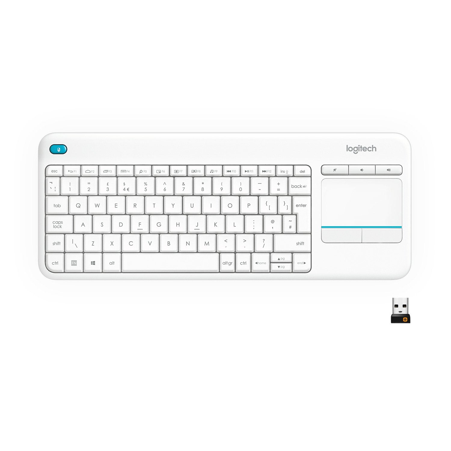 Teclado Español Logitech K400 Plus Tv Rf Inalámbrico Qwerty Blanco