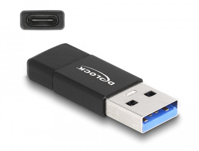 Delock Adaptador Usb 3.2 Gen 2 Usb Tipo-A Macho A Usb Type-C Hembra Negro