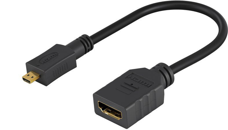 Adaptador Micro Hdmi-D Macho A Hdmi-A Hembra 0.15m Goobay