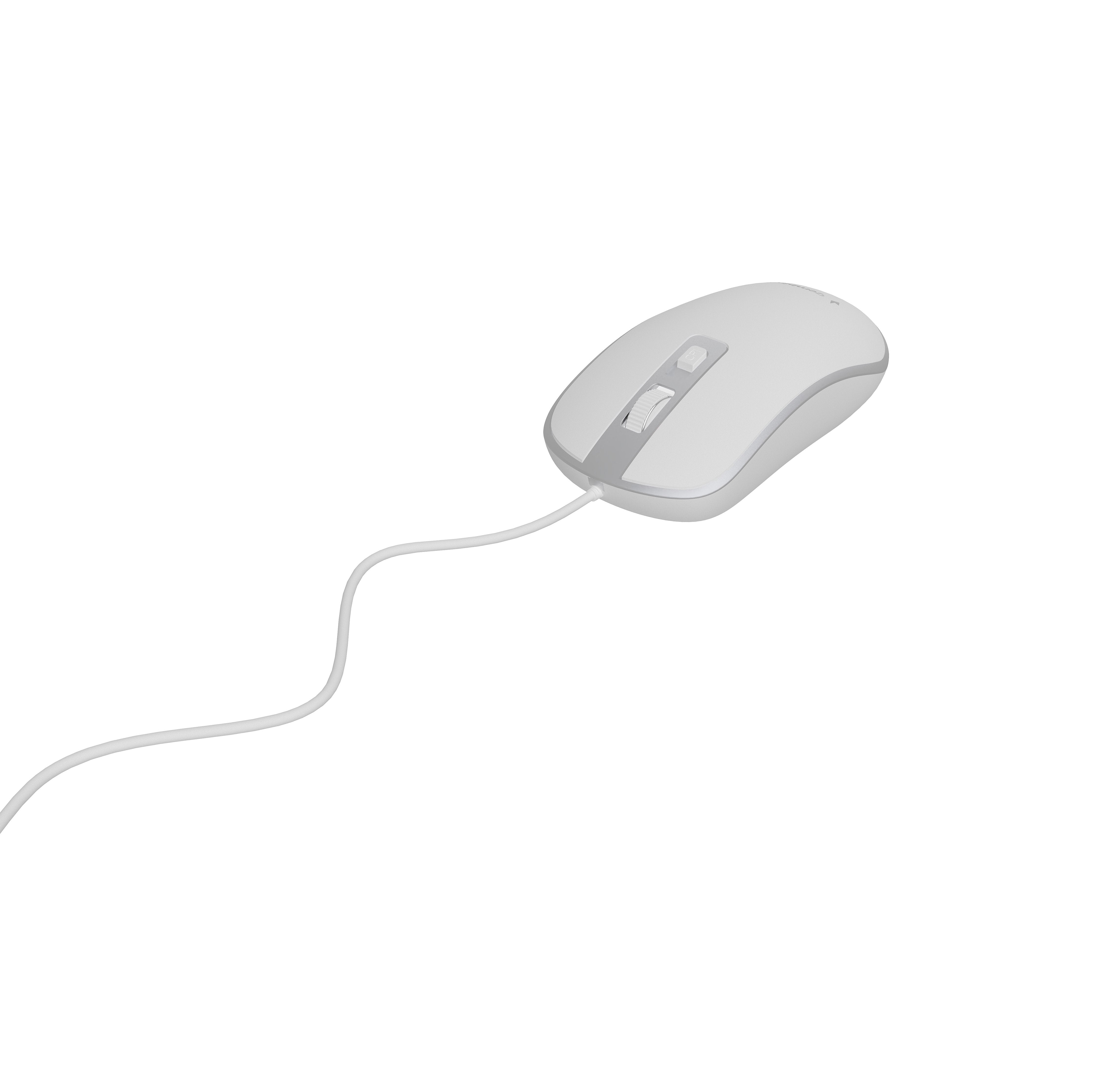 Ratón Óptico 800-1200 Dpi, 4 Botones, Blanco