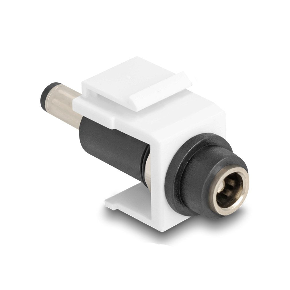 Delock 84177 Módulo Keystone Dc 5,5 X 2,5 Mm Hembra A Cc 5,5 X 2,5 Mm Macho Blanco