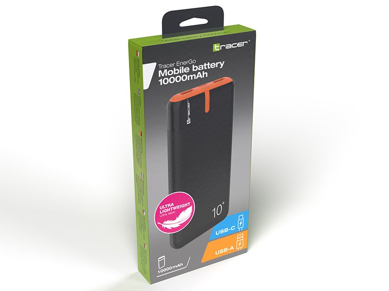 Tracer Power Bank Energo 10000mah Black/Orange