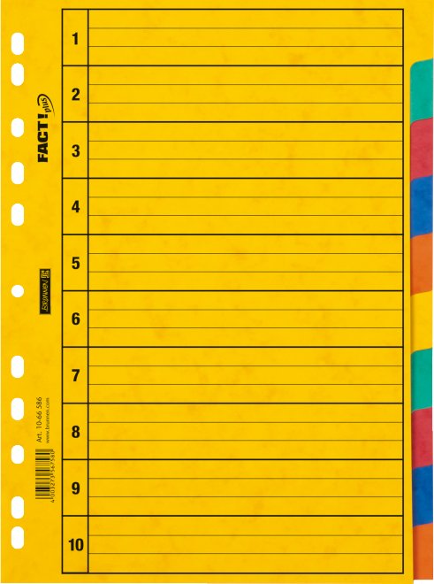 Brunnen Ordnerregister Vollformat Blanko Din A4