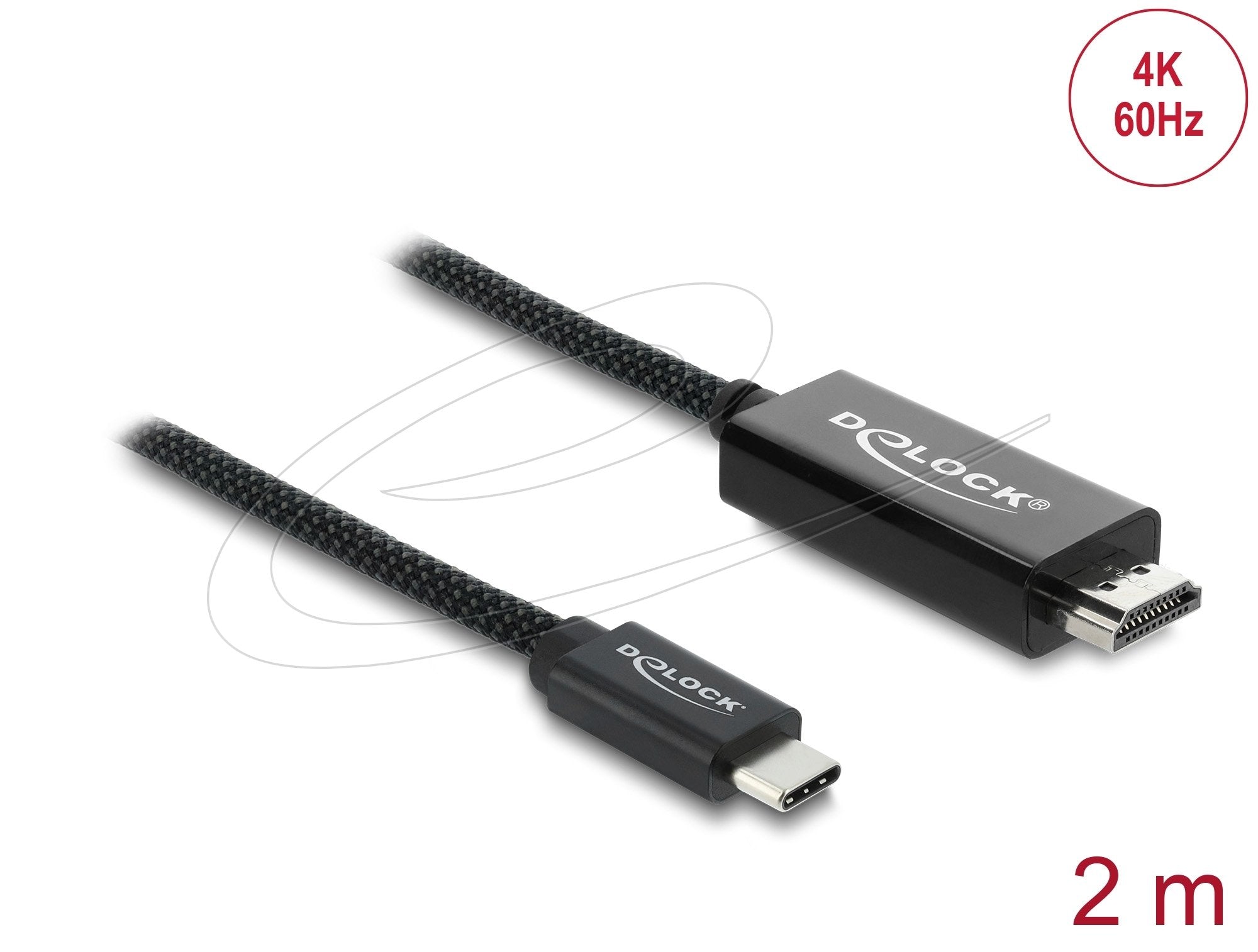 Delock Koaxiales Usb Tipo-C? A Cable Hdmi (Dp Alt Mode) 4k 60 Hz Con Geflechtma