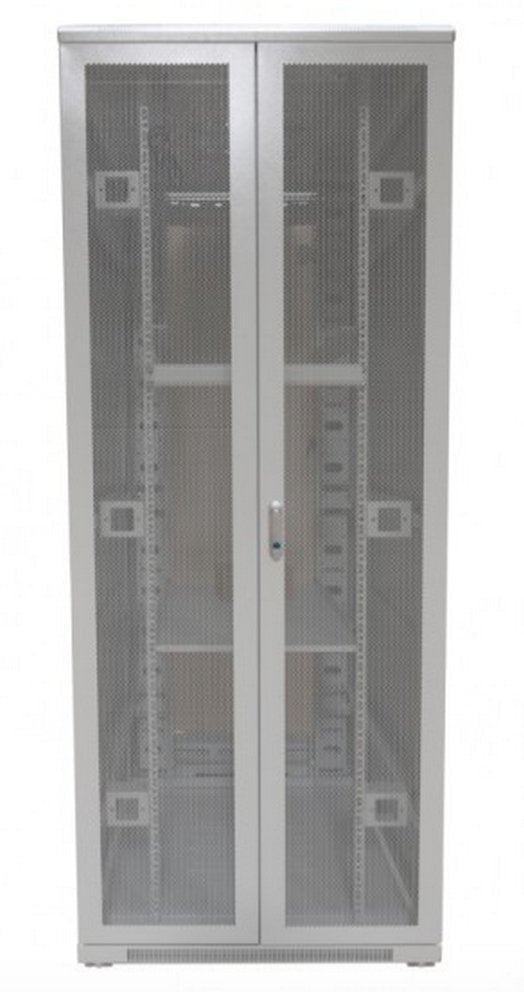 Allnet 19\"Schrank, 42he, B800/T1000mm, Perforierte Blechtüren, Lichtgris, Snb-Serie,