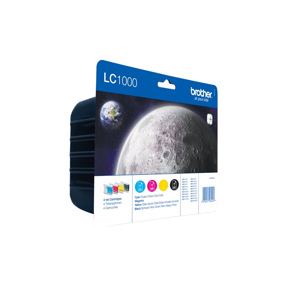 EAN 5014047560453 - Brother LC1000VALBP cartucho de tinta 4 pieza(s) Original Alto rendimiento (XL) Negro, Cian, Magenta, Ama imagen 2