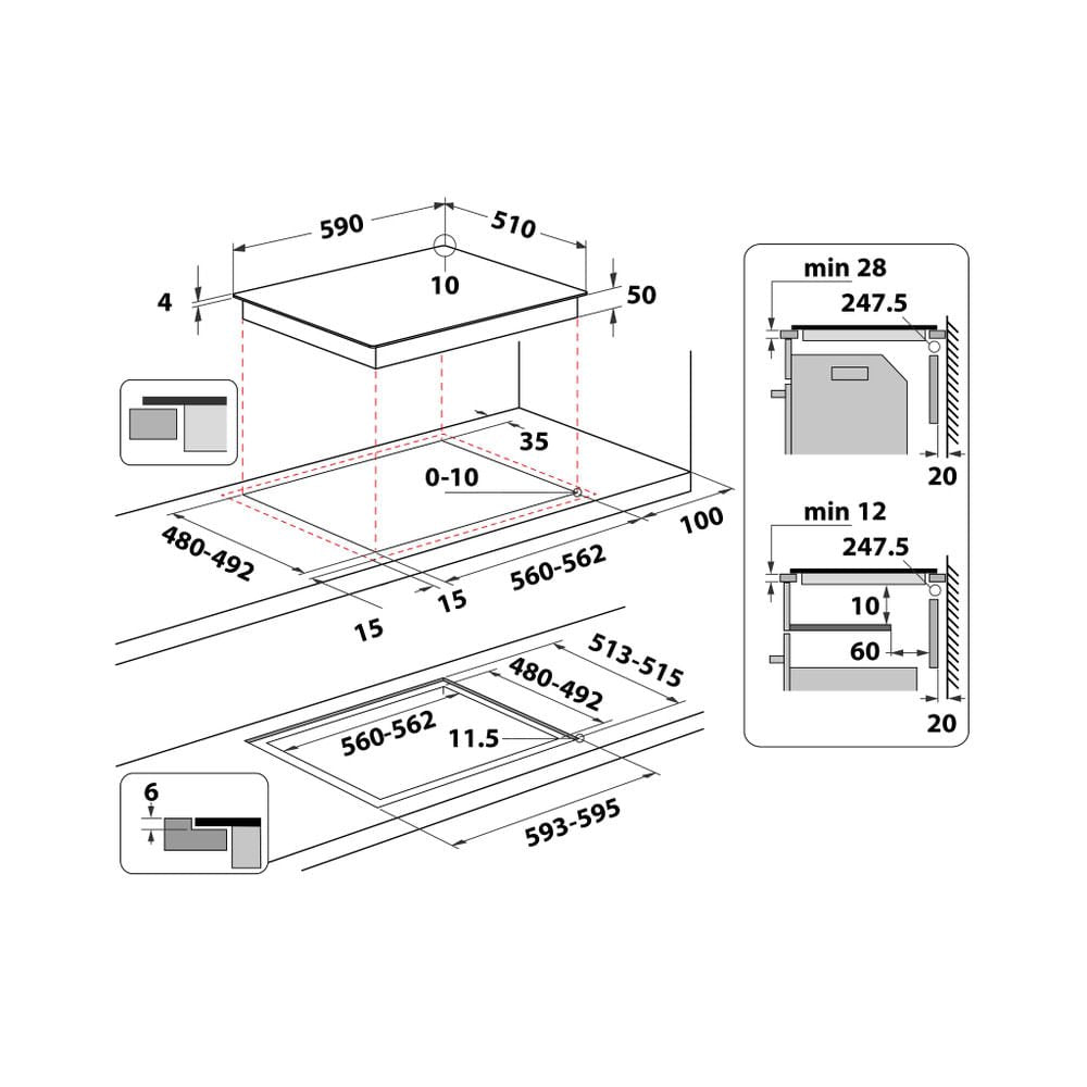 EAN 8003437642463 - Whirlpool WL B4060 CPNE Negro Integrado 59 cm Con placa de inducción 4 zona(s) imagen 11