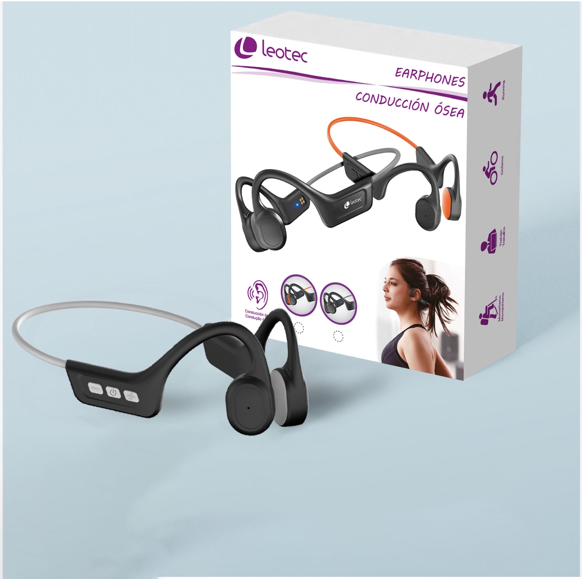 Leotec Auriculares Conduccion Osea Ipx7 Gris-Bateria 230mah-Llamadas