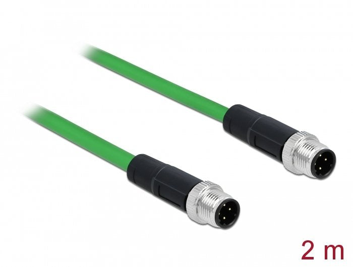 Delock 85918 Cable De Red M12 De 4 Polos Con Codificación D Macho A Macho Tpu 2 M