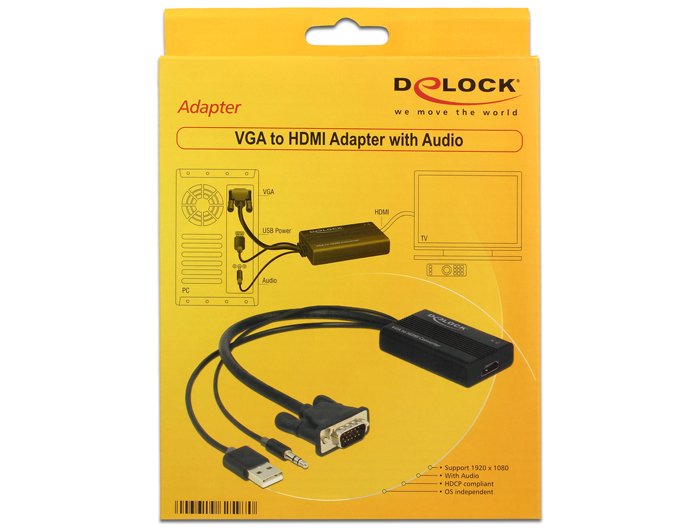 EAN 4043619625970 - DeLOCK 62597 adaptador de cable de vídeo 0,25 m HDMI tipo A (Estándar) VGA (D-Sub) + 3.5mm + USB Type-A N imagen 3