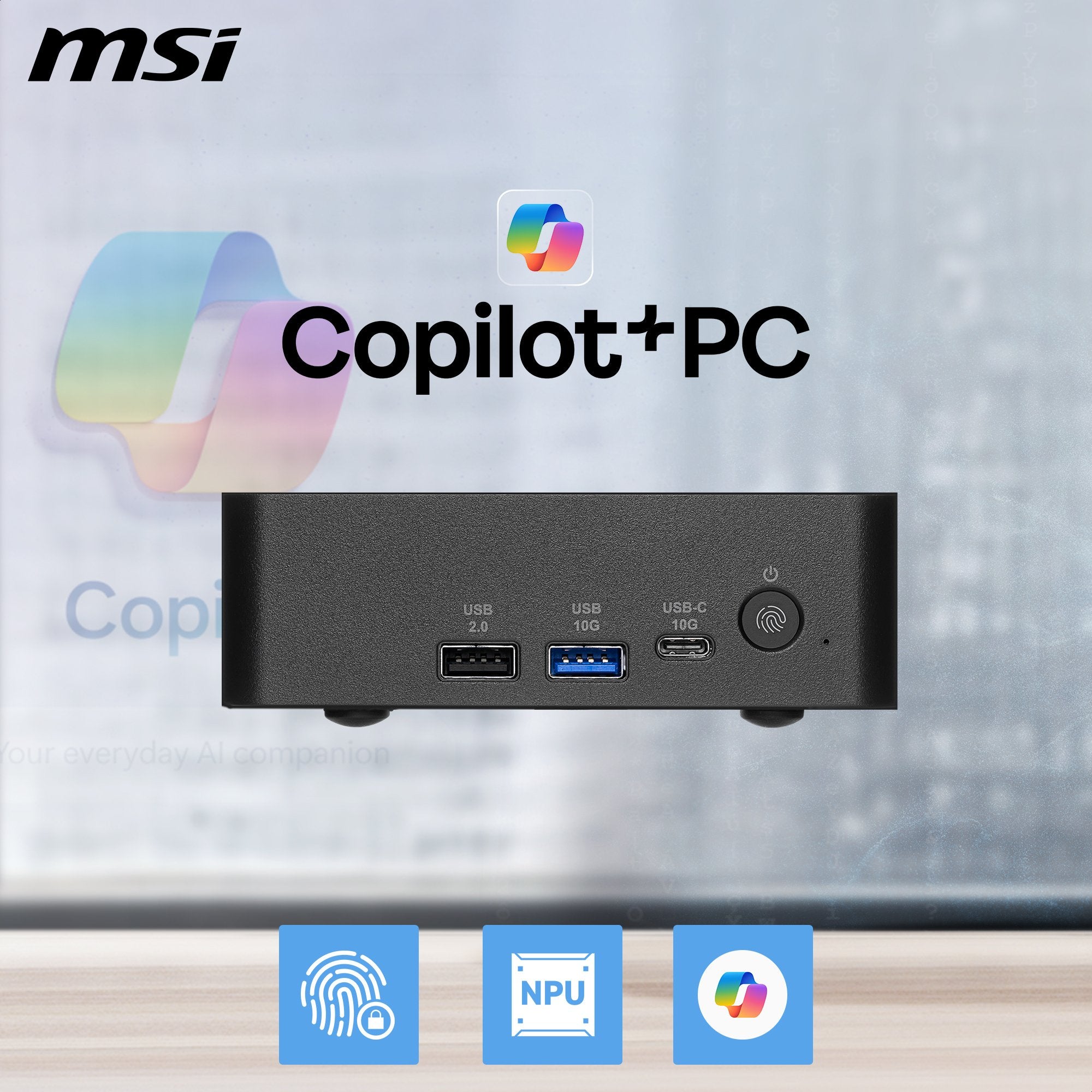 Msi Cubi Nuc Ai+ 3m Copilot+ Pc Ultra 9 386h Ram 2x16gb Ssd 1tb Wi-Fi 7 Air Cooler Psu 120w Lan 2x Vesa 2xhdmi Usb Thunderbolt W11p