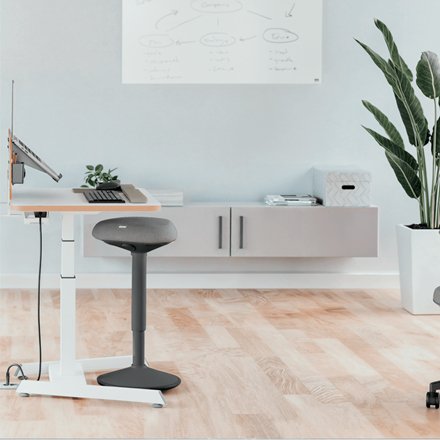 Leitz Ergo Active Mehhocker Con Komfortsitz Dunkelgris