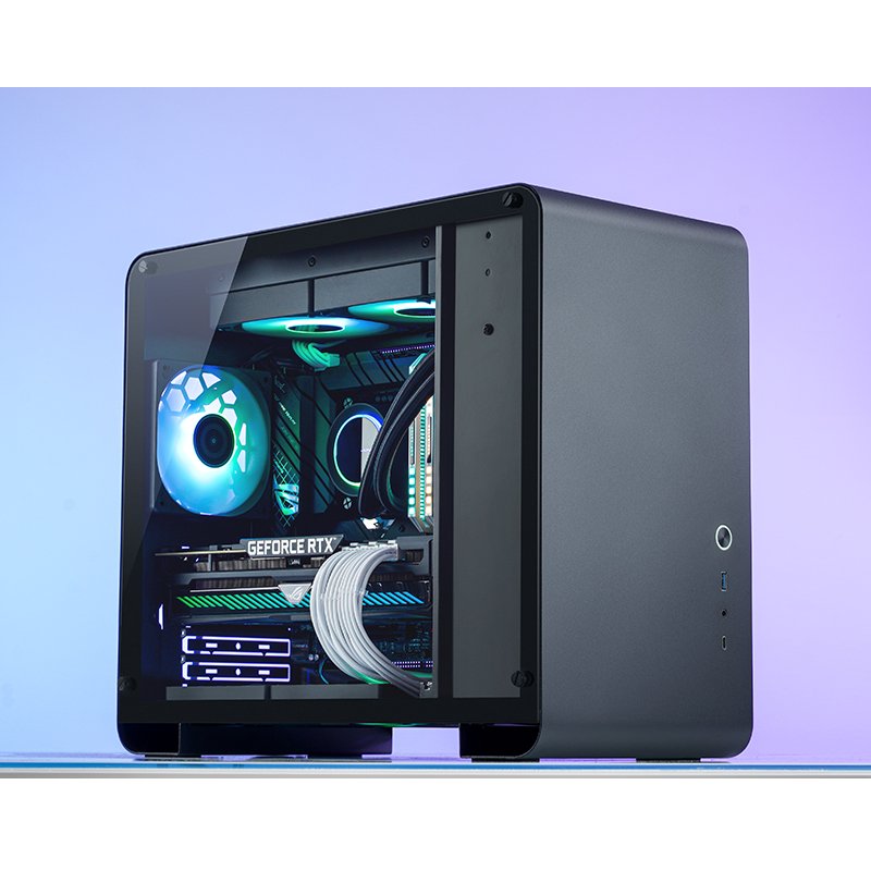 Jonsbo U4 Mini Micro-Atx-Carcasa, Tempered Glass - Negro