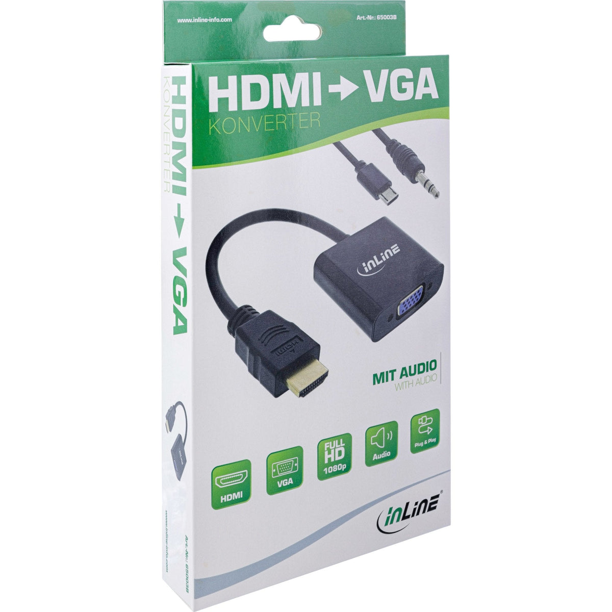 Cable Inline Hdmi A Vga, Con Audio