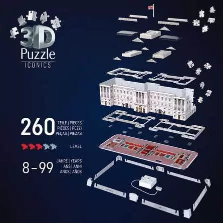 Ravensburger 3d Puzzle Iconics: Buckingham Palace - Mit Licht (216 Teile) 12008031