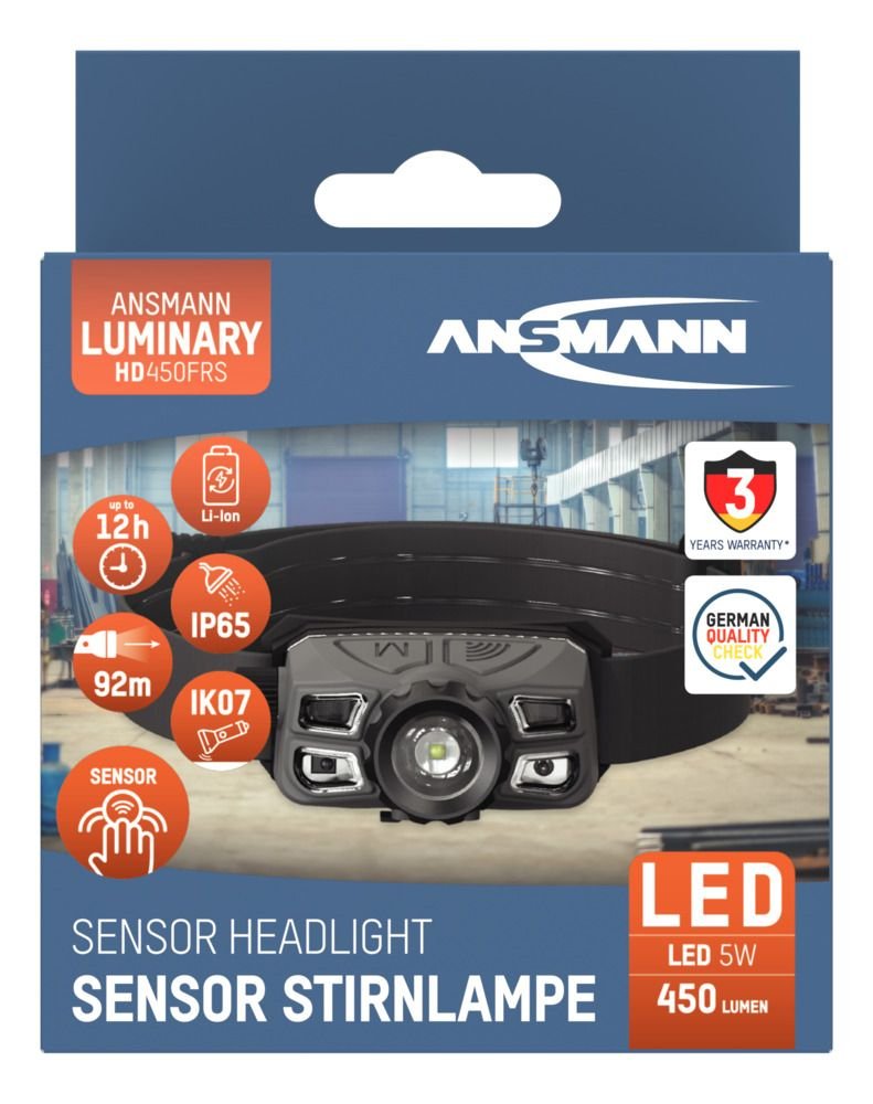 Linterna Ansmann Hd450frs Regulable Iones De Litio, Usb-C 1600-0528