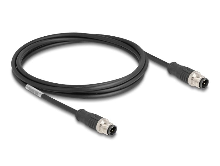 Delock 80848 Cable M12 Codificado D 4 Pin Macho A Macho Pvc 2 M