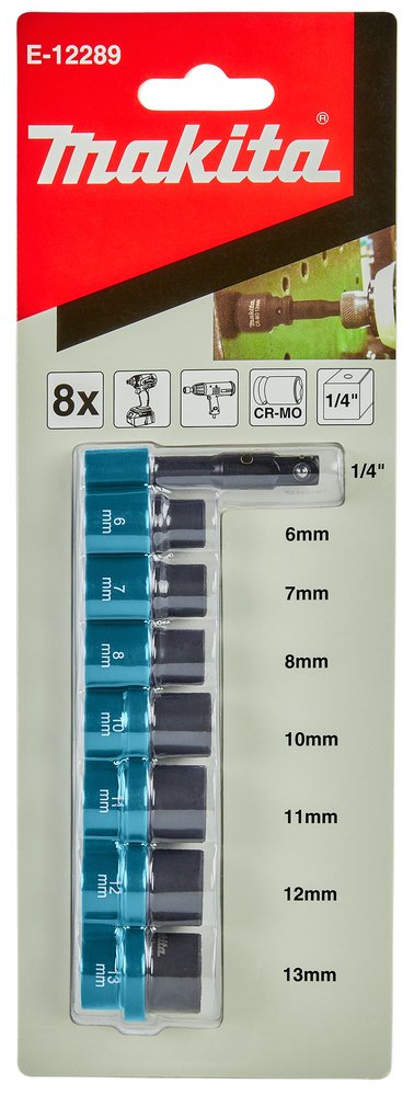 Makita Impact Socket Set 1 4" 8 Pcs. 6-13mm