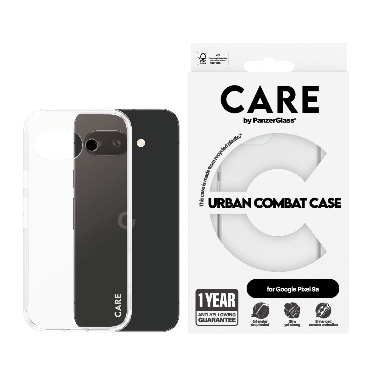 EAN 5715685024085 - PanzerGlass CARE™ by ® Urban Combat Case Transparent Google Pixel 9a funda para teléfono móvil Transparen imagen 2