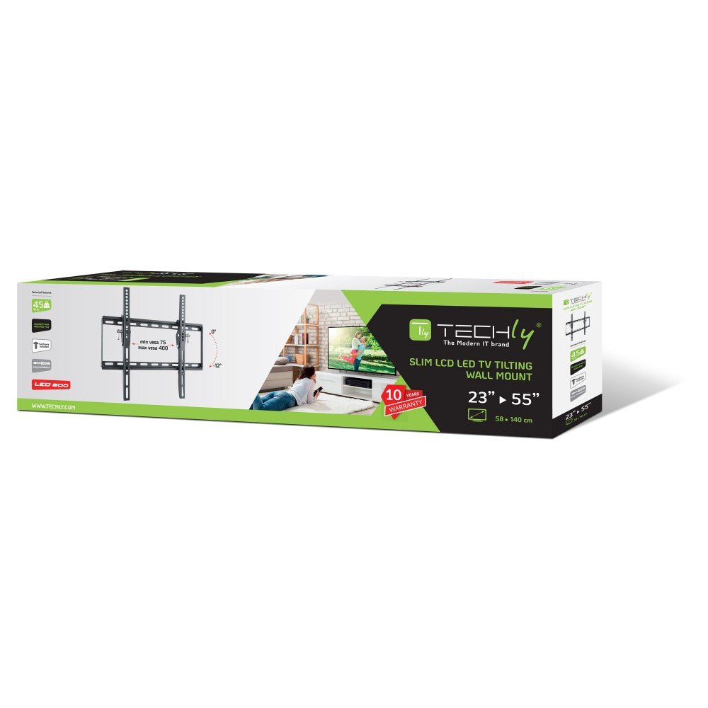 Techly Ica-Plb 161m Soporte De Pared Para Pantalla Plana 139,7 Cm (55") Negro