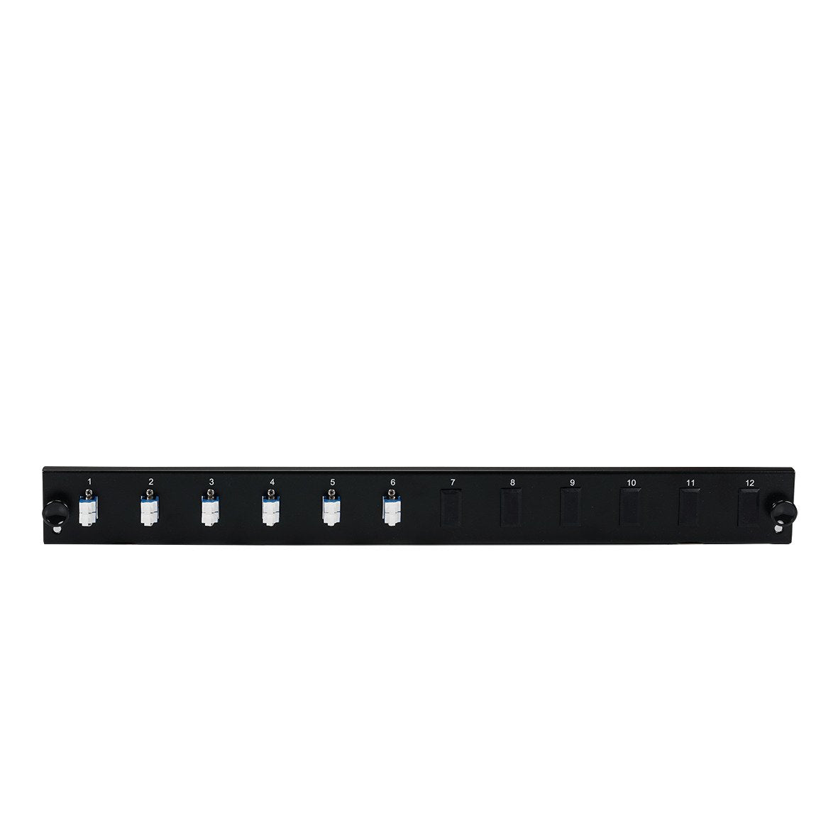 Efb Equipped 12 Port Front Panel With 6 X Lc Duplex Coupling Om3 Vertical, Black