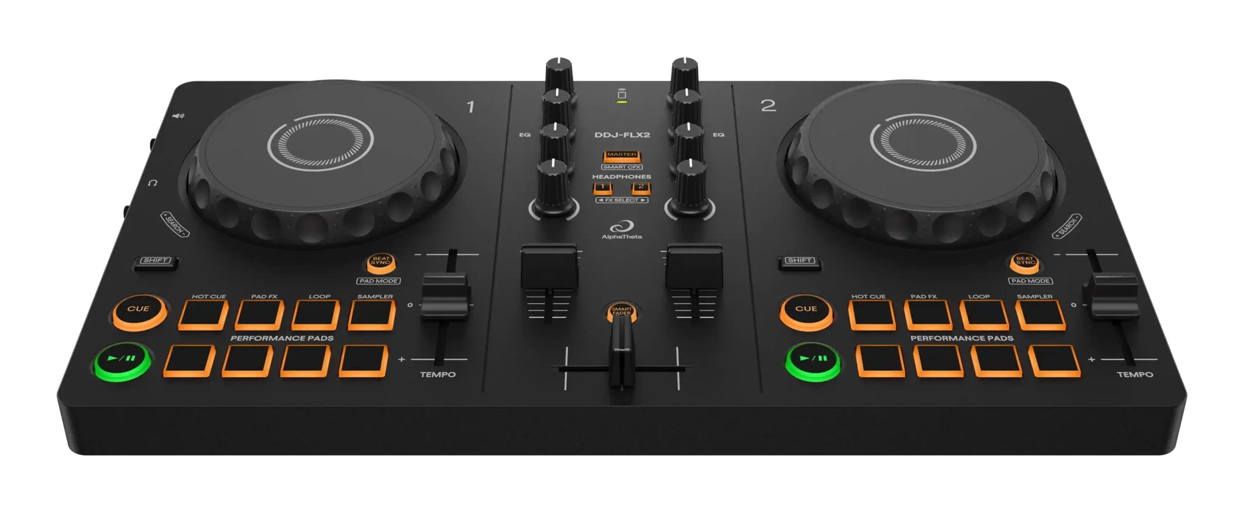Alphatheta (Pioneer Dj) Ddj-Flx2 - Controlador Dj 2 Canales, Negro