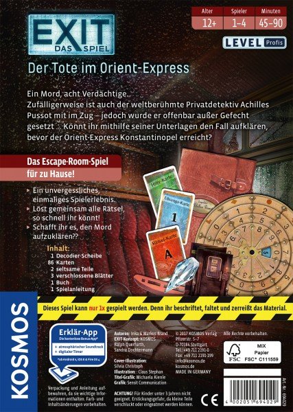 Kosmos Exit - El Juego - El Hombre Muerto En El Orient Express, Juego De Fiesta 694029
