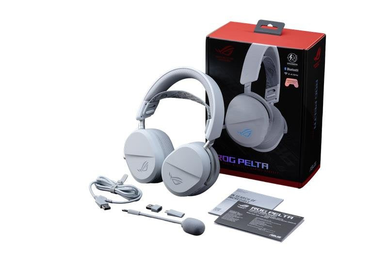 Asus Rog Pelta, Auriculares Para Juegos Blancos, Bluetooth, Dongle Usb, Usb-C 90yh0410-Bhua10