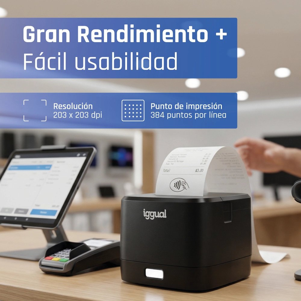 EAN 8435364318836 - iggual TP Easy 58 203 x 203 DPI Alámbrico Transferencia térmica Impresora de recibos imagen 7