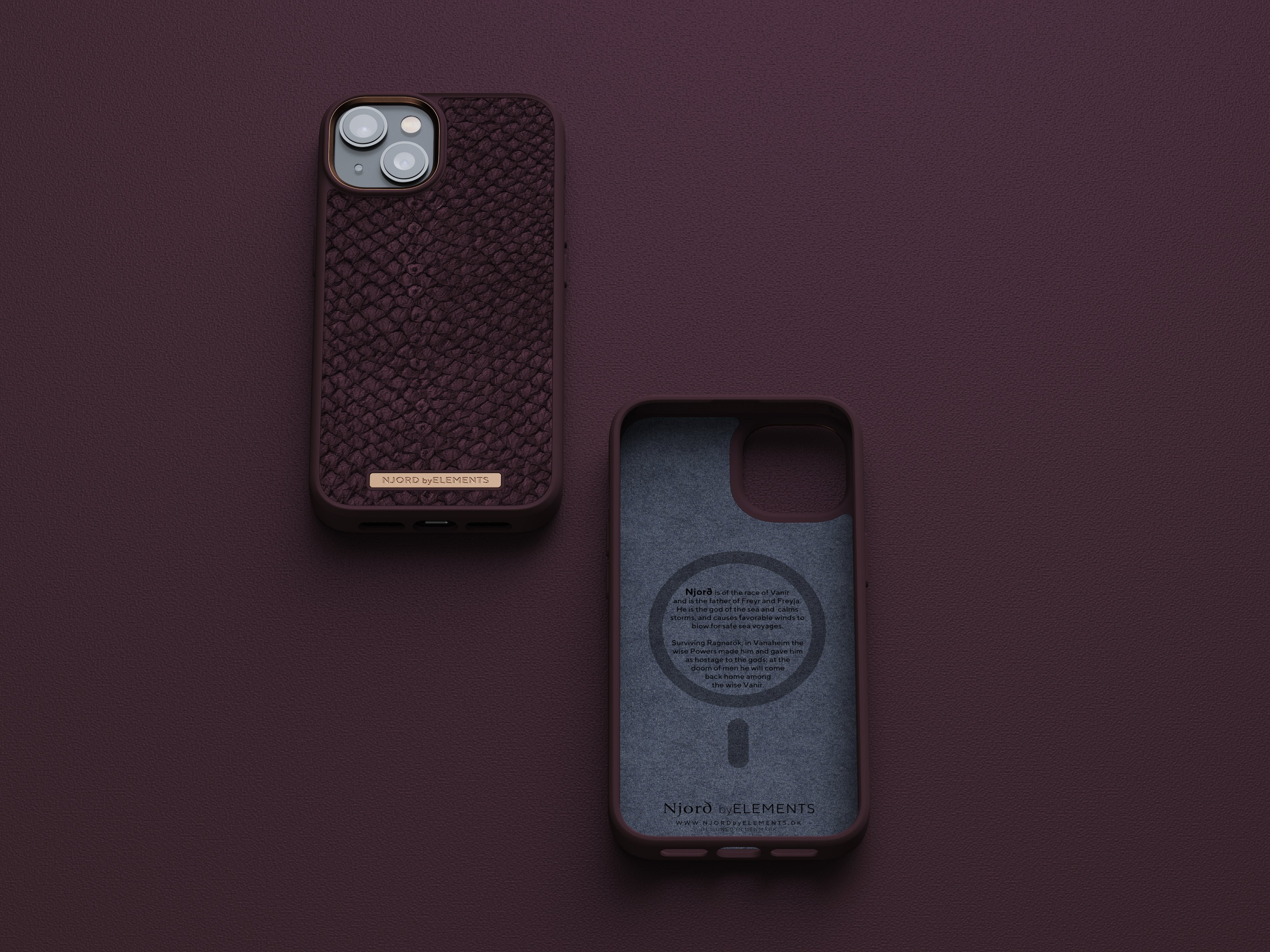 Njord Byelements Salmon Leather Magsafe Case - Iphone 14 - Rust