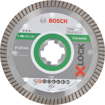 Bosch Disco De Corte De Diamante X-Lock Ideal Para Ceramic Extra Clean Turbo 125 Mm 2608615132