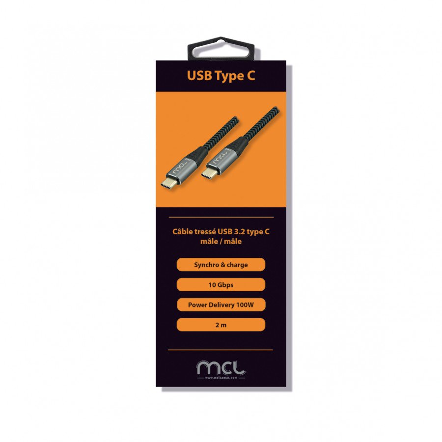 EAN 3700224767488 - MCL MC1C99A03C1052Z cable USB USB 3.2 Gen 2 (3.1 Gen 2) 2 m USB C 10 Gbit/s 100 W Gris imagen 1