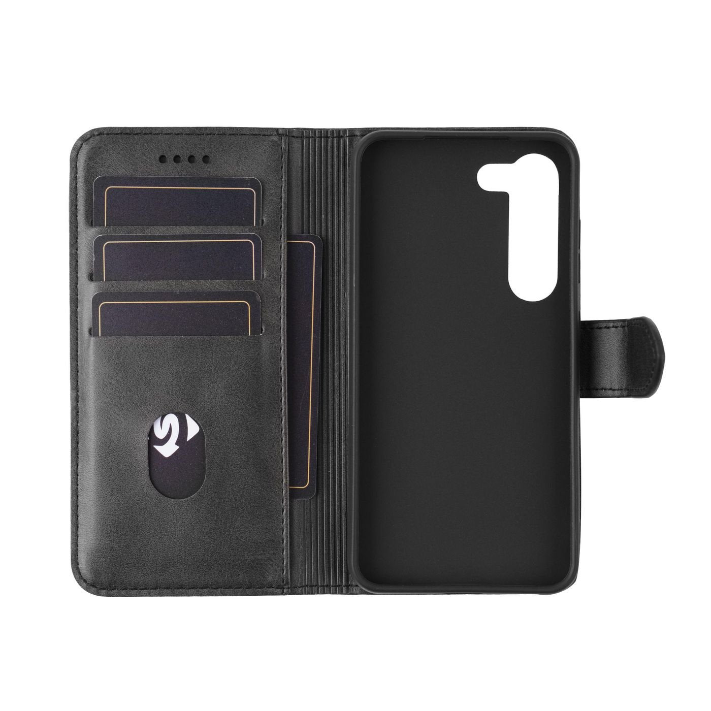 Wales S24 Galaxy. Wallet  Cover Black. Material: 100%