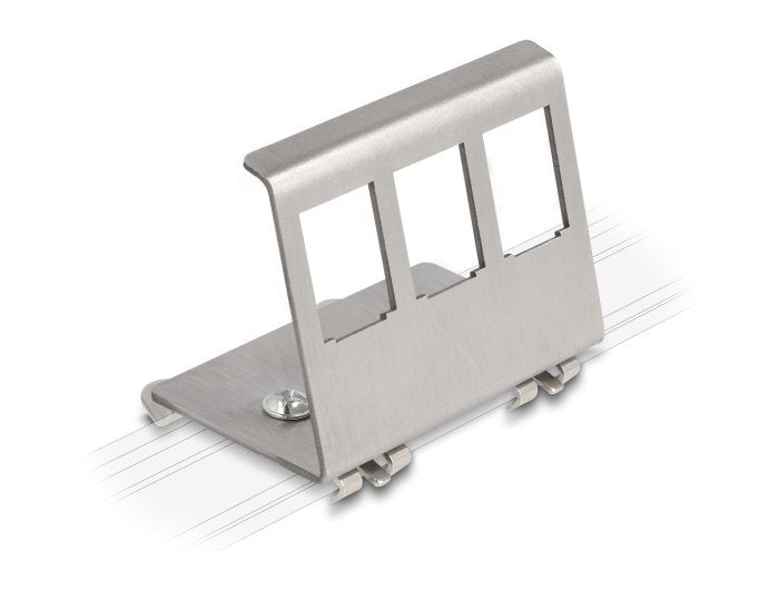 Delock 88139 Soporte Metálico Keystone De 3 Puertos Para Riel Din
