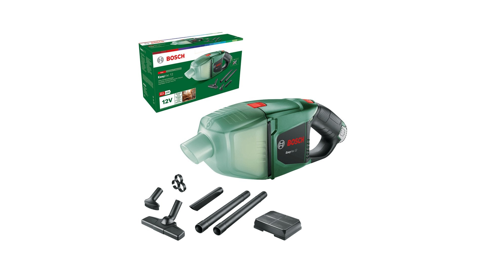 EAN 3165140850568 - Bosch EasyVac 12 Aspiradora escoba 2 en 1 Secar Sin bolsa Verde imagen 2