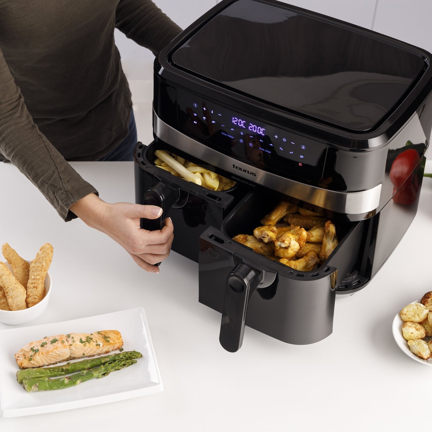 Freidora De Aire Taurus 973980000 Air Fry Digital Duo 9l 2600w Negro