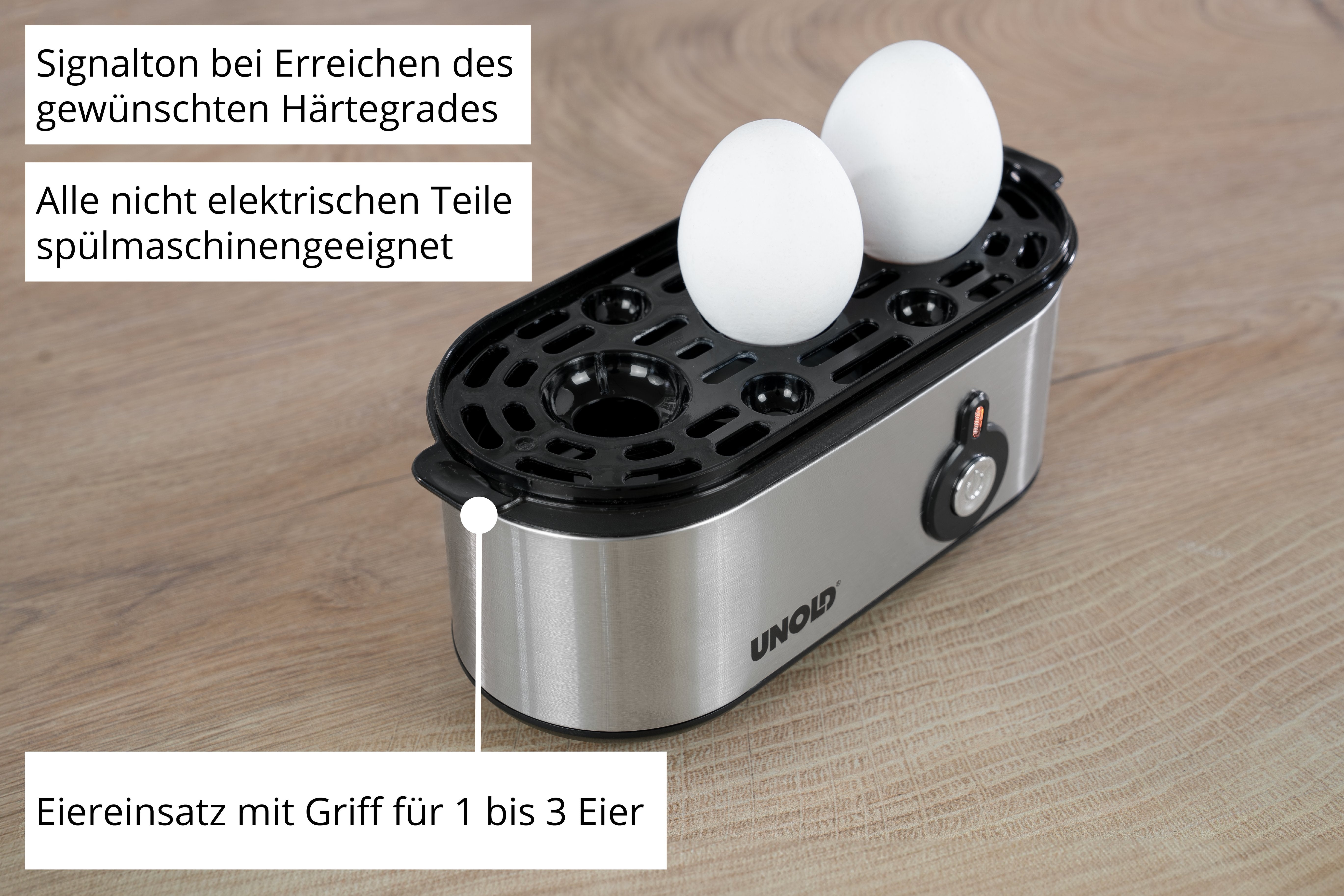 EAN 4011689386107 - Unold 38610 cuecehuevos 3 huevos 210 W Acero inoxidable imagen 6