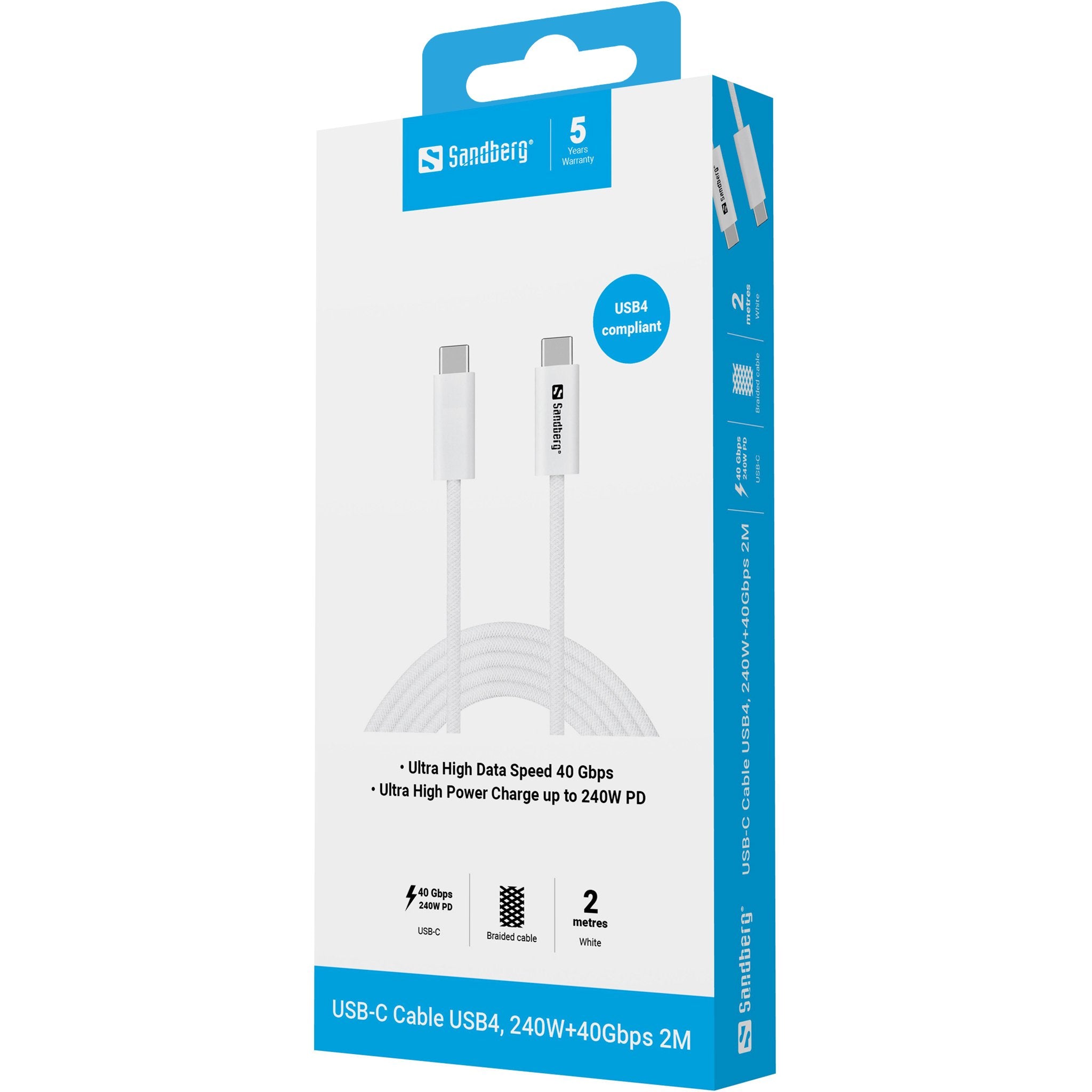 EAN 5705730136573 - Sandberg 136-57 cable USB USB4 Gen 3x2 2 m USB C Blanco imagen 3