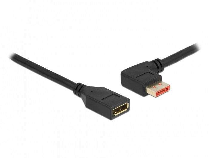 Delock Displayport Verlängerungscable Stecker 90° Links Gewinkelt Zu Buchse 8k 60 Hz 1 M
