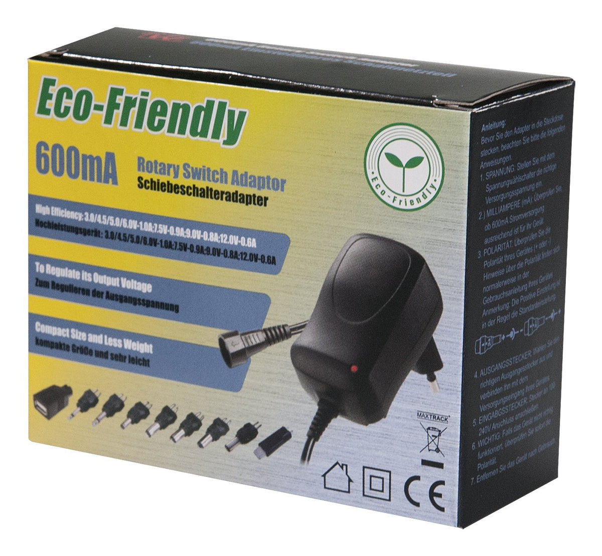 Dc Einzelstecker + Usb Tipo A Conector Hembra + Usb Tipo C Conector Macho, 600 Ma