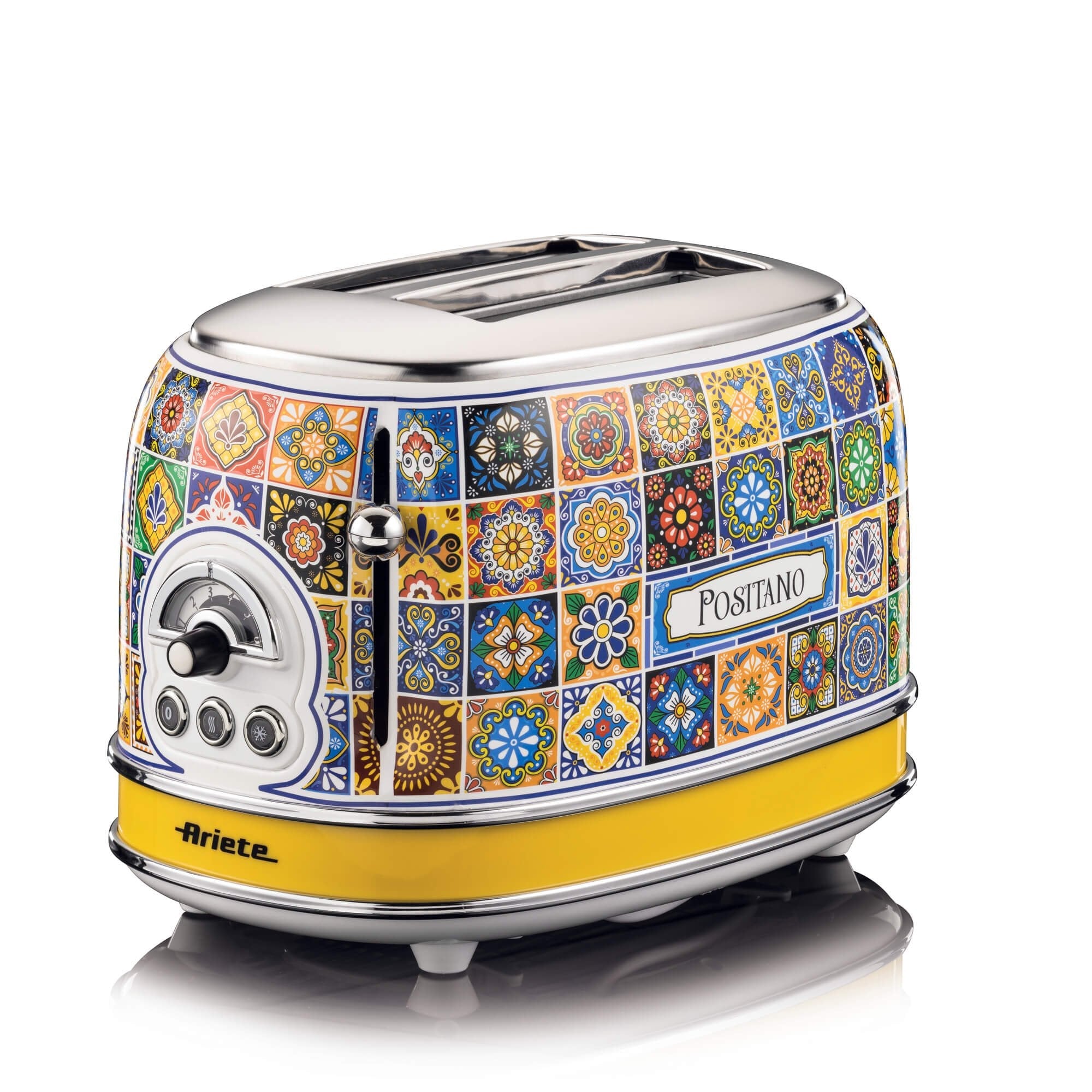 Ariete 2-Schlitz-Toaster Positano (Mehrfarbig, 810 Watt, Para 2 Scheiben Toast) 0155po