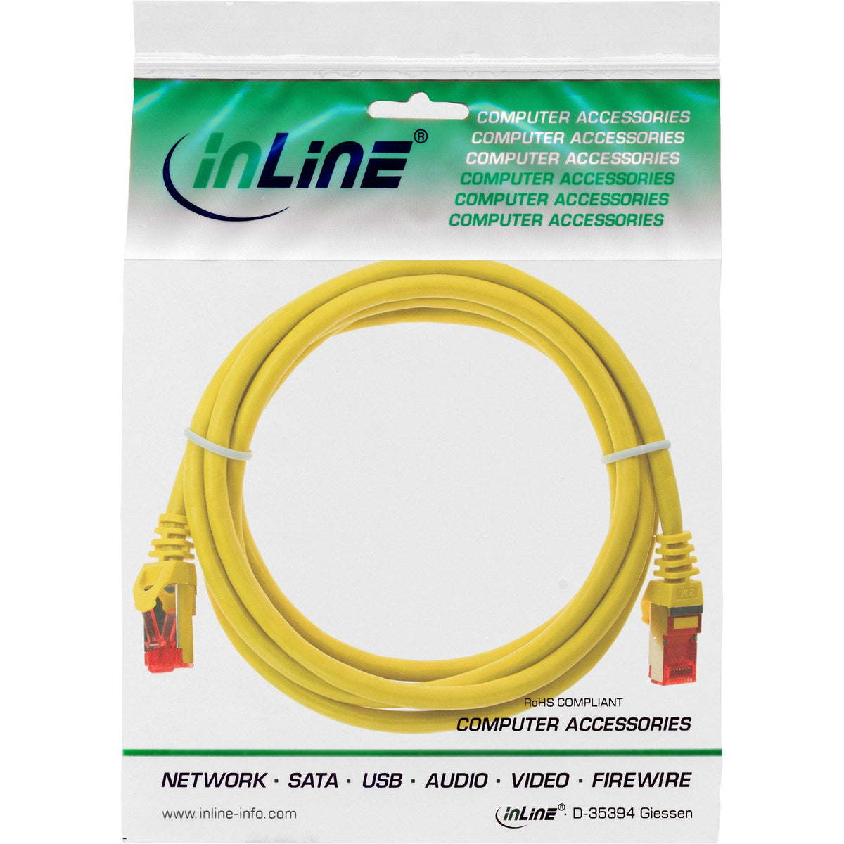 Inline® Cable De Red S/Ftp Pimf Cat.6 250mhz Cobre Halogen Free Amarillo 1m