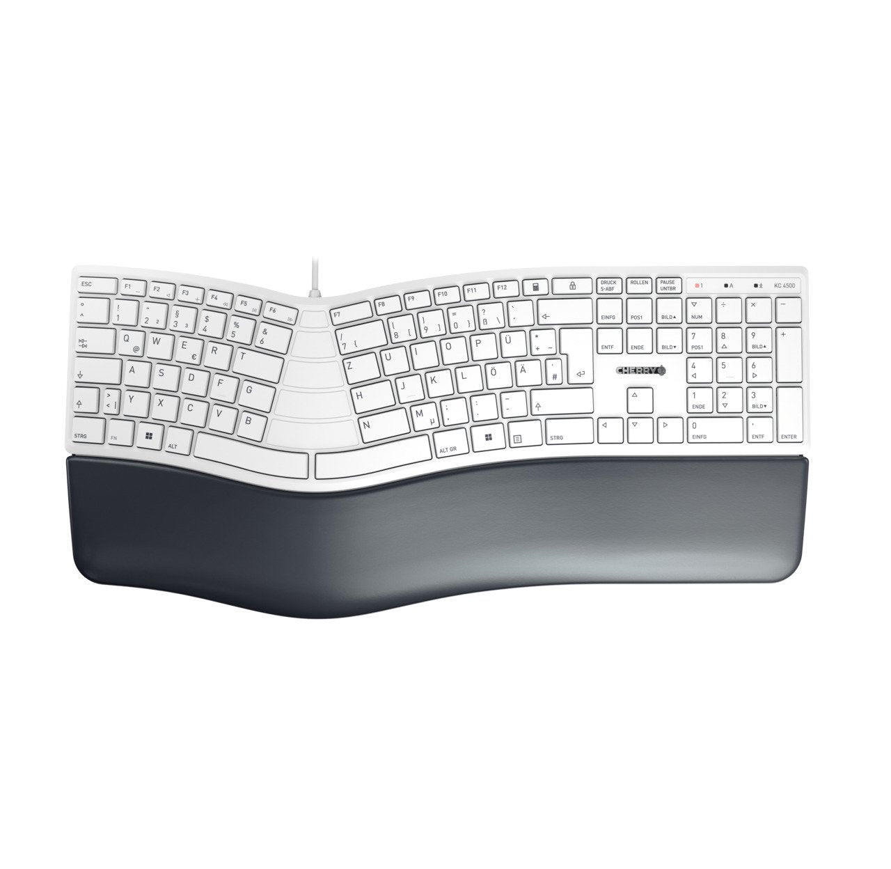 Teclado Alemán Cherry Kc 4500 Ergo Usb Qwertz Blanco
