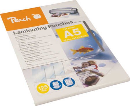 Peach Laminier Film A5 125mic Ppr525-03, Foils Brillante, 25 Piezas Ppr525-03
