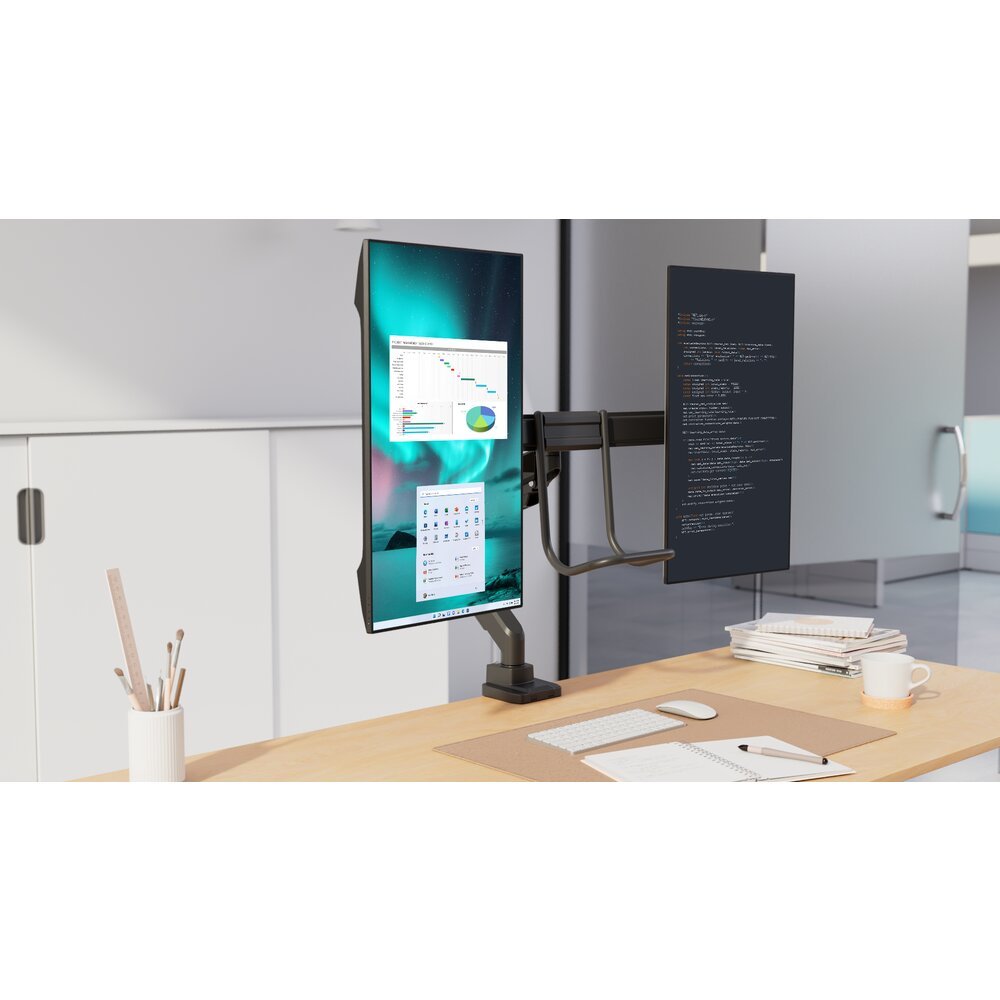 Soporte Kensington Monitorarm 32",2tft,2gel.Max.9kg,Gris Smartfit