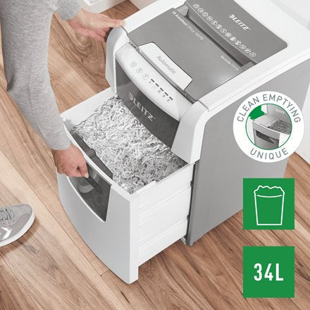 Destructora De Documentos Leitz Iq 100 Autofee P5 / 2x15 / 100 Hojas / 34l / Klamm / Kred /