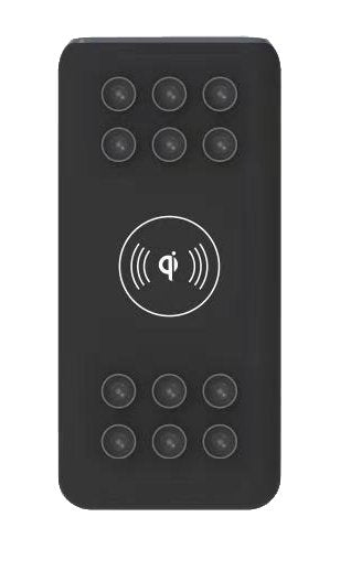 Batería Externa Con Carga Qi Denver Pbq-10001 10000mah Usb Usb Tipo-C Microusb Ventosa Para Sujeción Del Teléfono